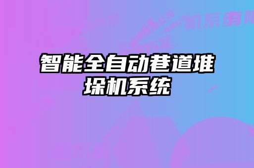 智能全自動(dòng)巷道堆垛機系統