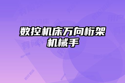 數控機床萬(wàn)向桁架機械手