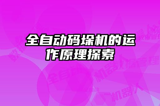 全自動(dòng)碼垛機的運作原理探索