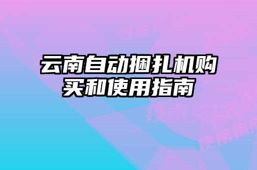 云南自動(dòng)捆扎機購買(mǎi)和使用指南