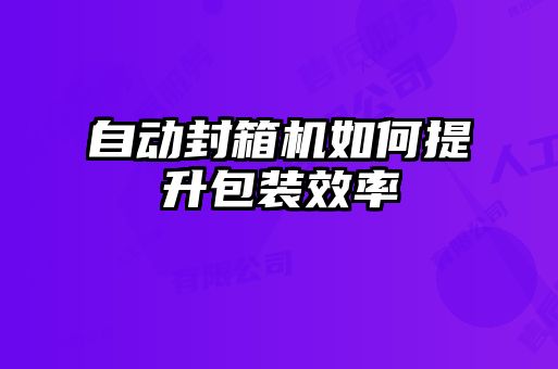 自動(dòng)封箱機如何提升包裝效率