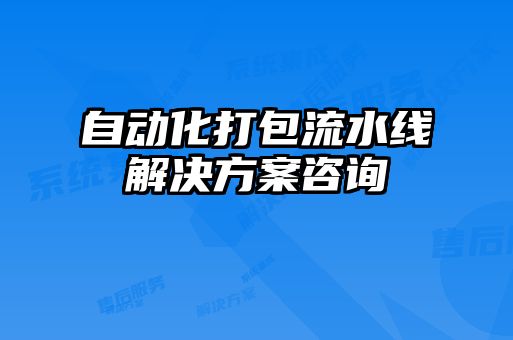 自動(dòng)化打包流水線(xiàn)解決方案咨詢(xún)