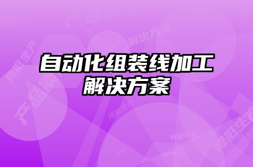 自動(dòng)化組裝線(xiàn)加工解決方案