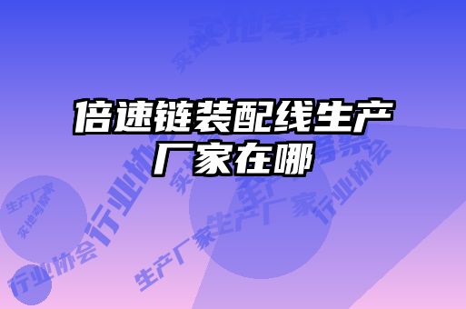 倍速鏈裝配線(xiàn)生產(chǎn)廠(chǎng)家在哪