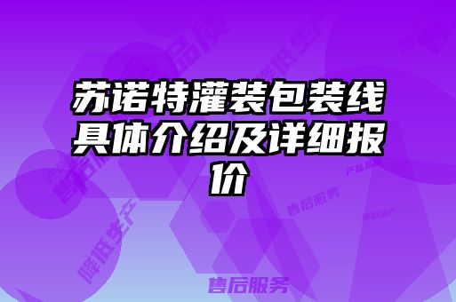 蘇諾特灌裝包裝線(xiàn)具體介紹及詳細報價(jià)