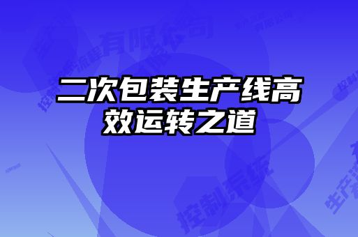 二次包裝生產(chǎn)線(xiàn)高效運轉之道