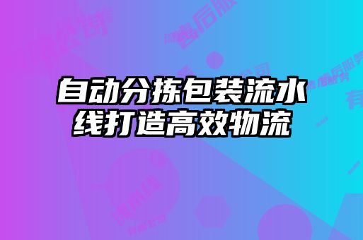 自動(dòng)分揀包裝流水線(xiàn)打造高效物流