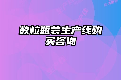 數粒瓶裝生產(chǎn)線(xiàn)購買(mǎi)咨詢(xún)