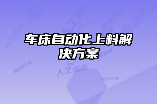 車(chē)床自動(dòng)化上料解決方案