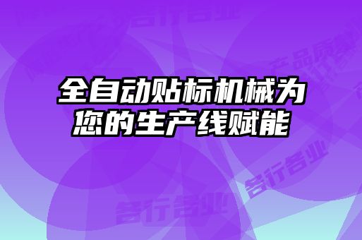 全自動(dòng)貼標機械為您的生產(chǎn)線(xiàn)賦能