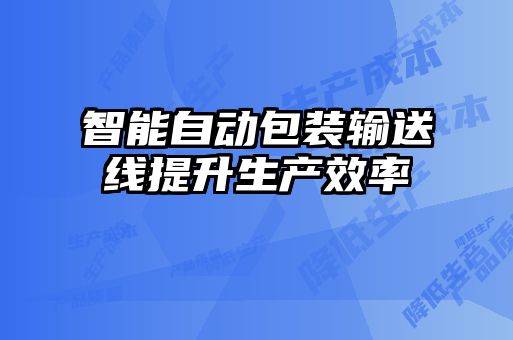 智能自動(dòng)包裝輸送線(xiàn)提升生產(chǎn)效率