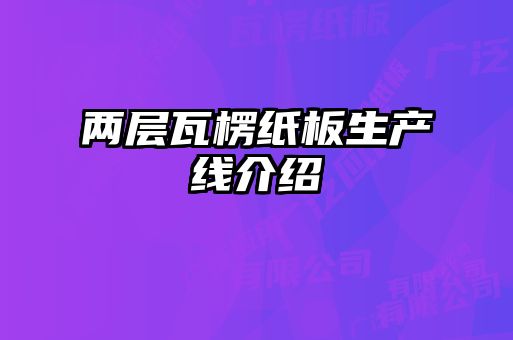 兩層瓦楞紙板生產(chǎn)線(xiàn)介紹