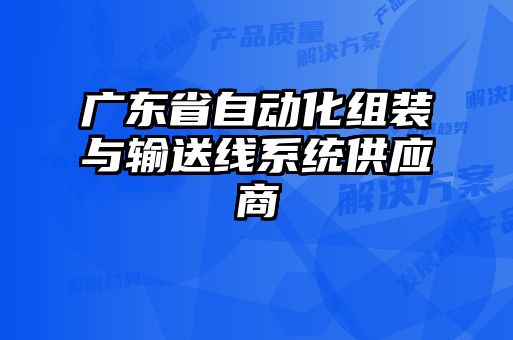 廣東省自動(dòng)化組裝與輸送線(xiàn)系統供應商