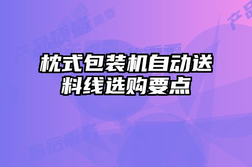 枕式包裝機自動(dòng)送料線(xiàn)選購要點(diǎn)
