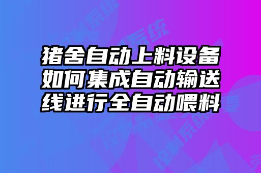 豬舍自動(dòng)上料設備如何集成自動(dòng)輸送線(xiàn)進(jìn)行全自動(dòng)喂料