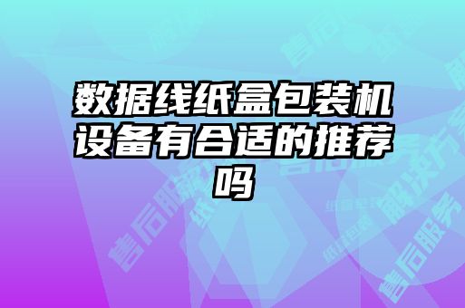 數據線(xiàn)紙盒包裝機設備有合適的推薦嗎