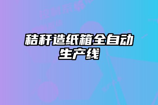 秸稈造紙箱全自動(dòng)生產(chǎn)線(xiàn)