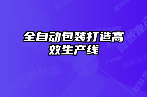全自動(dòng)包裝打造高效生產(chǎn)線(xiàn)