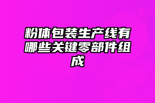 粉體包裝生產(chǎn)線(xiàn)有哪些關(guān)鍵零部件組成