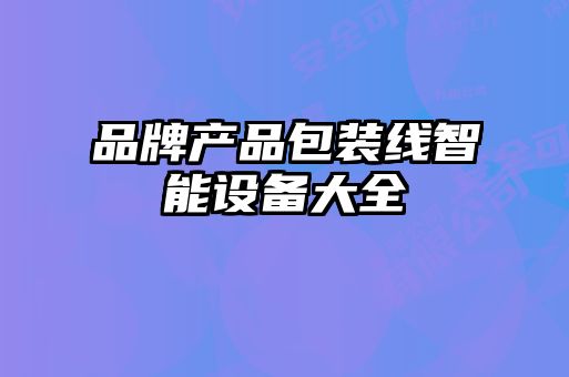品牌產(chǎn)品包裝線(xiàn)智能設備大全