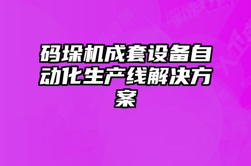 碼垛機成套設備自動(dòng)化生產(chǎn)線(xiàn)解決方案