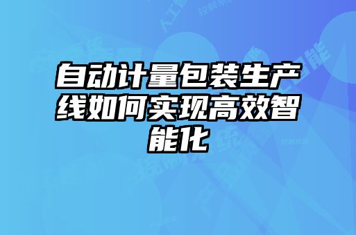 自動(dòng)計量包裝生產(chǎn)線(xiàn)如何實(shí)現高效智能化