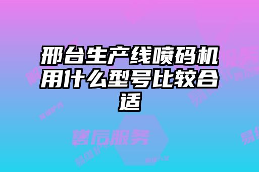 邢臺生產(chǎn)線(xiàn)噴碼機用什么型號比較合適