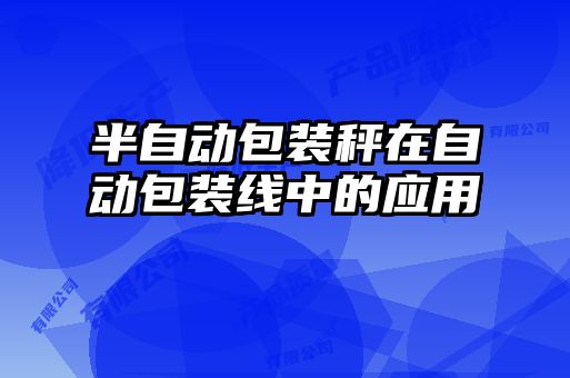 半自動(dòng)包裝秤在自動(dòng)包裝線(xiàn)中的應用