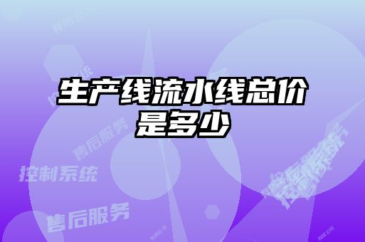 生產(chǎn)線(xiàn)流水線(xiàn)總價(jià)是多少