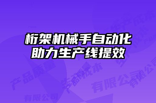 桁架機械手自動(dòng)化助力生產(chǎn)線(xiàn)提效