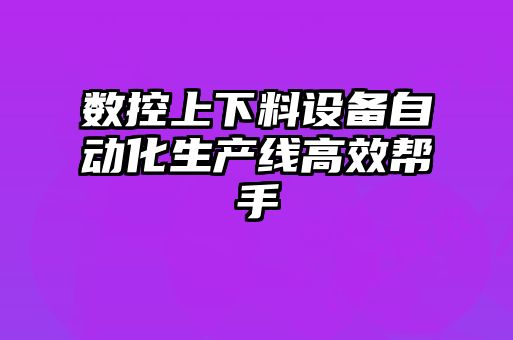 數控上下料設備自動(dòng)化生產(chǎn)線(xiàn)高效幫手