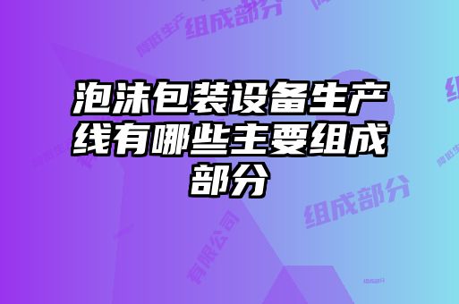 泡沫包裝設備生產(chǎn)線(xiàn)有哪些主要組成部分