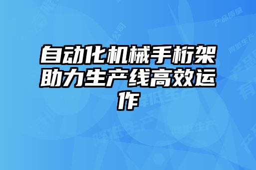 自動(dòng)化機械手桁架助力生產(chǎn)線(xiàn)高效運作
