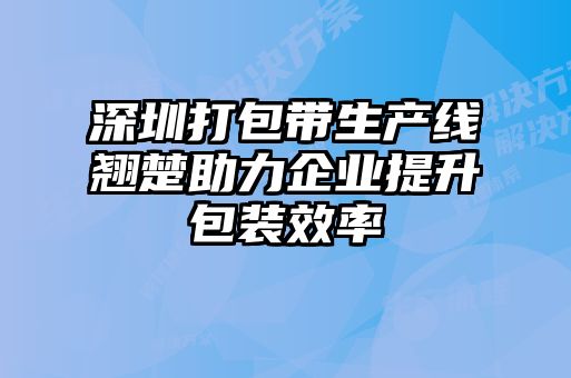 深圳打包帶生產(chǎn)線(xiàn)翹楚助力企業(yè)提升包裝效率