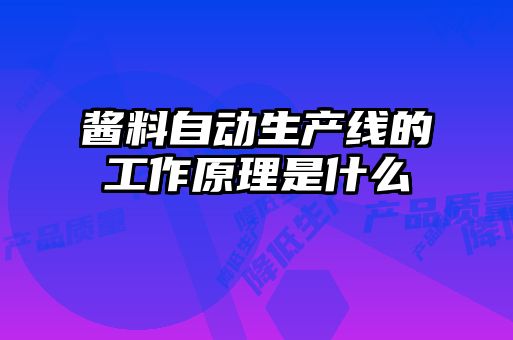 醬料自動(dòng)生產(chǎn)線(xiàn)的工作原理是什么