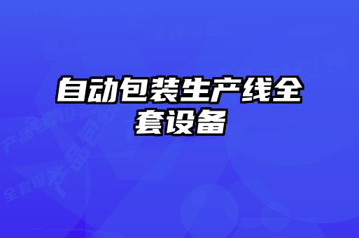 自動(dòng)包裝生產(chǎn)線(xiàn)全套設備