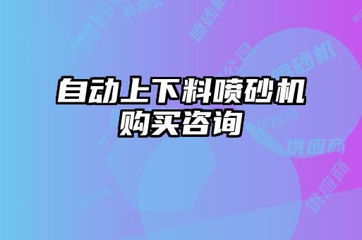 自動(dòng)上下料噴砂機購買(mǎi)咨詢(xún)