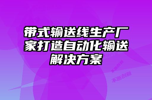 帶式輸送線(xiàn)生產(chǎn)廠(chǎng)家打造自動(dòng)化輸送解決方案