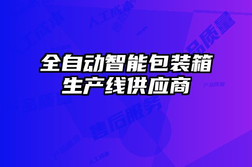 全自動(dòng)智能包裝箱生產(chǎn)線(xiàn)供應商