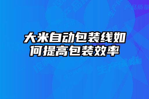 大米自動(dòng)包裝線(xiàn)如何提高包裝效率