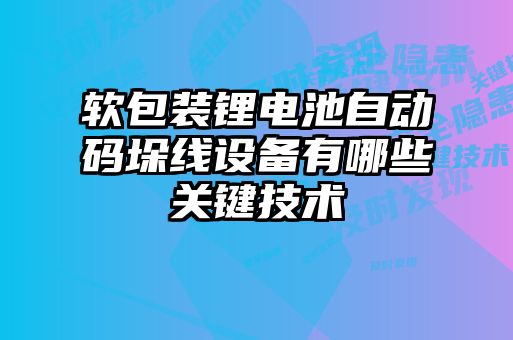 軟包裝鋰電池自動(dòng)碼垛線(xiàn)設備有哪些關(guān)鍵技術(shù)