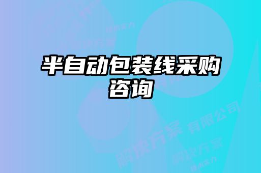 半自動(dòng)包裝線(xiàn)采購咨詢(xún)