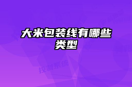 大米包裝線(xiàn)有哪些類(lèi)型