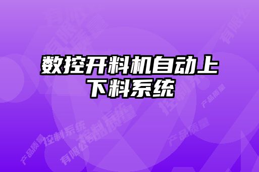 數控開(kāi)料機自動(dòng)上下料系統