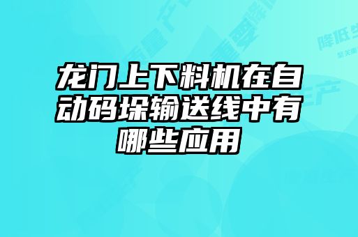 龍門(mén)上下料機在自動(dòng)碼垛輸送線(xiàn)中有哪些應用