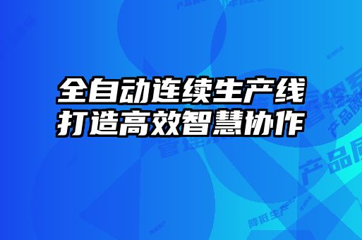 全自動(dòng)連續生產(chǎn)線(xiàn)打造高效智慧協(xié)作