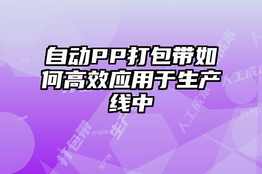 自動(dòng)PP打包帶如何高效應用于生產(chǎn)線(xiàn)中