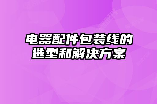 電器配件包裝線(xiàn)的選型和解決方案
