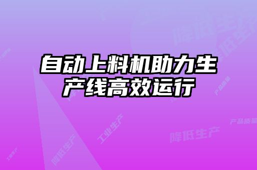 自動(dòng)上料機助力生產(chǎn)線(xiàn)高效運行