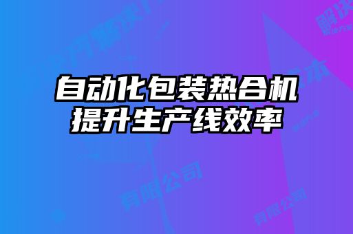 自動(dòng)化包裝熱合機提升生產(chǎn)線(xiàn)效率